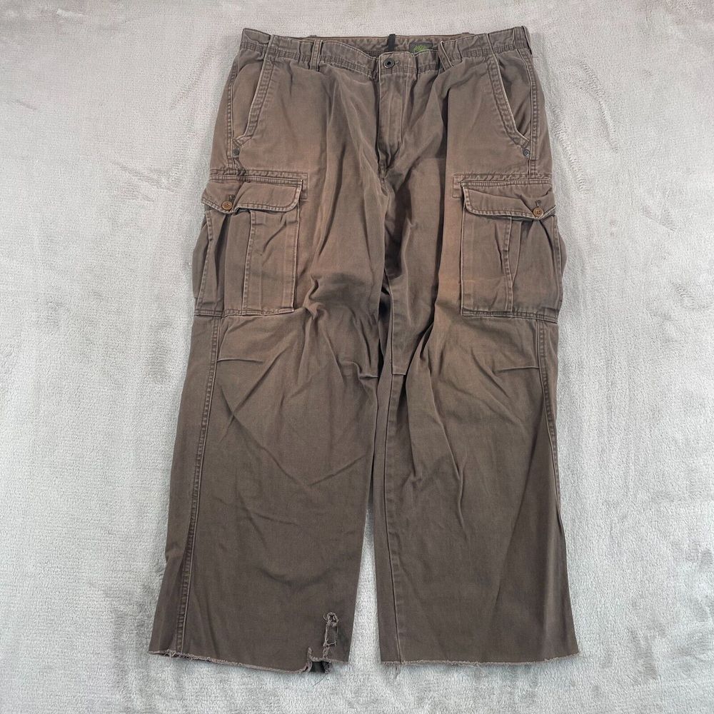 Vintage Timberland Cargo Pants Men 38x27 Brown Discoloration Distressed‎ Grunge